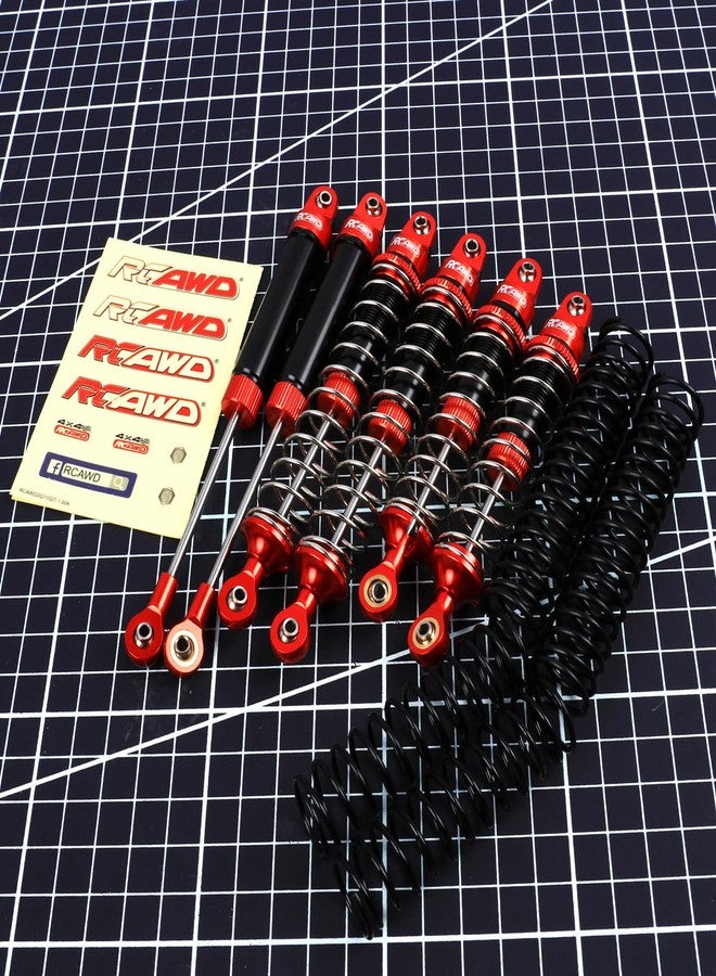 RCAWD Full Aluminum Front Rear Shocks For 1/10 LOSI Baja Rey 4WD LOSI Hammer Rey U4 Rock Racer Shocks Upgrade Parts Red - Image 4